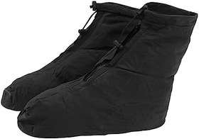 Resim 1çift Su Geçirmez Ayakkabı Kapatıcı Dış Mekan Kullanımı Için Kaymaz Dayanıklı Yağmur Ayakkabı Kapağı Siyah Bisiklet Yürüyüş Balıkçılık İçin 