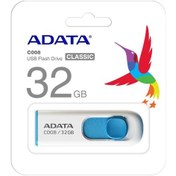 Resim Adata C008-32gb 32gb Usb2.0 Classic White + Blue Flash Bellek 
