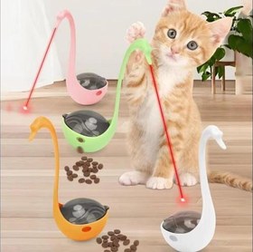 Resim Kuğu Şeklinde Lazerli Kedi Oyuncağı 