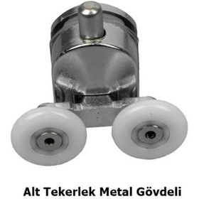 Resim Duşakabin Tekerleği Metal Gövdeli Alt Tekerlek Krom Teker Çapı 24 Krom 