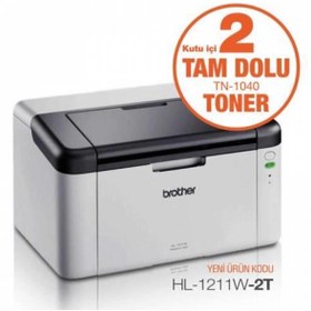 Resim BROTHER HL-1211W-2T Mono Lazer A4 Mono USB + Wifi Yazıcı 2 Tam Dolu Toner 