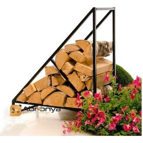 Resim Soba Yanına Odunluk Odun Kovası Metal Odunluk Şömine Yanına Odunluk 