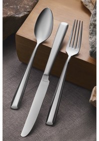 Resim Aryıldız Stellia 84 Parça 12 Kişilik Çatal Kaşık Bıçak Takımı Gri 