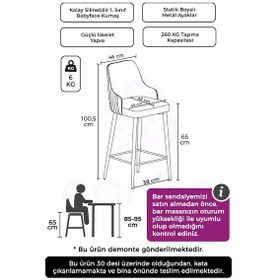 Resim Canisa Tera Serisi 4 Pembe Sandalye 65 Cm Ada Mutfak Bar Sandalyesi Babyface Kumaş Siyah Metal Ayaklı Sandalye Pembe Ayaklar Siyah 