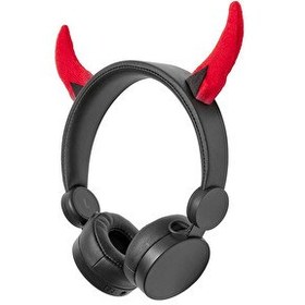 Resim Nedis Danny Devil Çıkarılabilir Aksesuarlı Siyah Kulak Üstü Çocuk Kulaklığı 