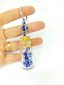 Resim cuaderno El Yapımı Nazar Boncuğu Şişe Anahtarlık Araba Süsü Hediyelik Dikiz Aynası Süsü 