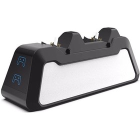 Resim Vkemall Usb Kablolu Ps5 Kontrol Cihazı Şarj Cihazları Ps5 Kontrol Cihazı Standı Led Göst -siyah 