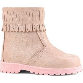 Resim Rakerplus Chiron Hakiki Deri Pembe Simli Fermuarlı Kız Çocuk Bot Çizme Pembe 