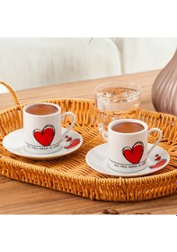 Resim Porsima 04 Porselen 12 Parça Türk Kahve Fincan Takımı 90ml 