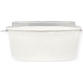 Resim 100 Adet Beyaz Karton Salata Kasesi Kapaklı 1300cc 