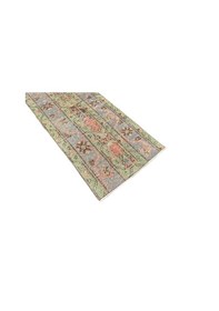 Resim El Dokuma Eskitme Yolluk 49x302 Yeşil Turkuaz Vıntage Yolluk Yeşil 