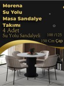 Resim Alperarda Design Morena Suyolu Masa Sandalye Takımı 100 Cm Çap 