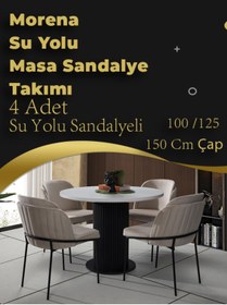 Resim Alperarda Design Morena Suyolu Masa Sandalye Takımı 100 Cm Çap 