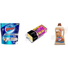 Resim Bingo Bulaşık Tab. 36'lı +flodex 5'li + Ahşap Temizleyici 1lt 3'lü Set 
