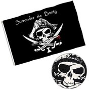 Resim Korsan Bayrağı 3 x 5 Inç, Çift Taraflı Ve Çift Dikişli Jolly Roger Tekne Bayrağı Pirinç Yıkayıcı, Korsan Parti Malzemeleri Dekoratif Banner 