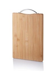 Resim Metal Tutacaklı Lüx Bambu Kesme Tahtası 30cm X20cmx1.8cm Çok Renkli 
