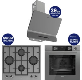 Resim Ferre Steamart & Fryart Chef Edition Gri 3'lü Ankastre Set XE64CPR-LN388-D082SA 