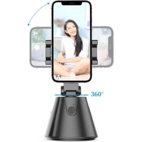 Resim 360° Hareket Algılayıcı Akıllı Selfie-Tripod Otomatik Yüz Takip Sistemli Telefon Tutucu 