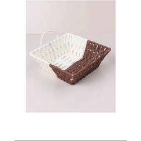 Resim Kare Hasırlı Ekmek Sepeti Royaleks-8805 Çok Renkli 