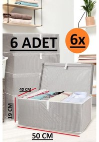 Resim Yegge 6 Adet Set Baza Ve Çekyat Tipi Kutu Duvarlı Kalın Hurç 50x40x19 Baza Altı Hurç Çok Amaçlı Kutu Hurç Yegge Baza 