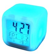 Resim AfterTimes Mini Masa Başı Ledli Işıklı Masa Saati Alarm Küçük Saat 