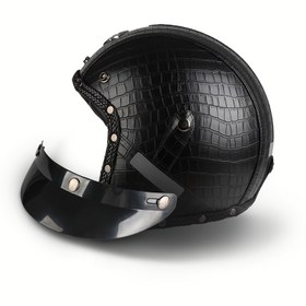 Resim Retro üç çeyrek yarım erkek ve kadın için her mevsim motosiklet 