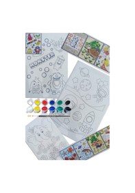 Resim Resim Başlangıç Seti - Çizimli Tuval Boyama Seti - Akrilik Boya, Fırça 070 Çok Renkli 