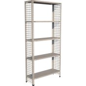 Resim Rafburada 5 Katlı Galvaniz Tel Kafes Çelik Raf - Dekoratif Raf - 31x60 cm-150 cm 