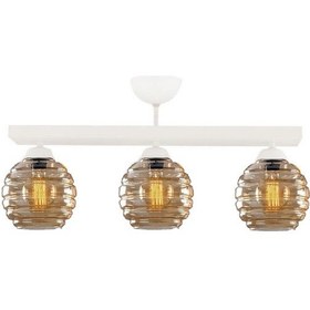 Resim Modern Bal Camlı Model 3lü Dikdörtgen Plafonyer Avize Salon J 