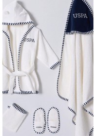 Resim U.s. Polo Assn Erkek Bebek Bornoz Set Ekru-2073 Standart 