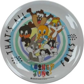Resim Sert Plastikten Looney Tunes Baskılı Çukur Tabak 1 Adet 