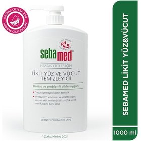 Resim Sebamed Hassas Ciltler İçin Pentavitin İçerikli Nemlendirici Etkili Yüz ve Vücut Temizleme Jeli 1000 ML 
