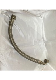 Resim Bağlama Parçası Hidrofor Fleks Hortumu - Dirsekli - Galvaniz - Flex Hortum - 50 CM - 1" 