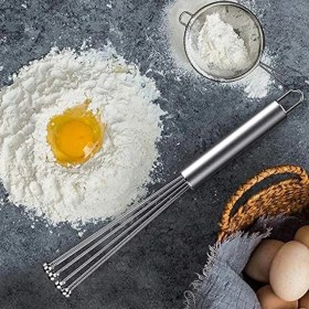 Resim Belirtilmemiş Yeni Nesil Paslanmaz Çelik Metal Boncuk Top Uçlu Çırpıcı Sos Karıştırıcı Top Uçlu Yumurta Çırpıcı 