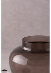 Resim Dekoratif Kahverengi Cam Kavanoz - Cam Kapaklı Küp Şekerlik Kahverengi 