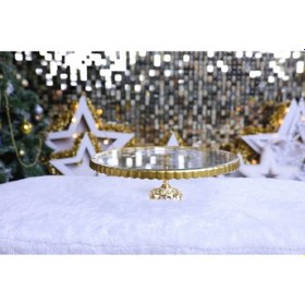 Resim Elta Collection Paşabahçe Lüx Metal Ayaklı Yaldızlı Kek Pasta Standı Sunumluk Altın 