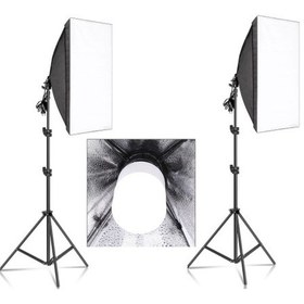 Resim İkili Softbox Seti (50X70Cm) Lambalı Toplam 9000 Lümen 
