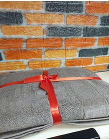 Resim Özdilek Svv Border Büyük Boy Banyo Havlusu 89x173 - Charcoal Orta Gri Gri 