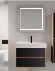 Resim Denko Forever 80 Cm Antrasit Banyo Dolabı Takımı Antrasit 