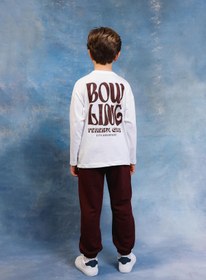Resim Erkek Çocuk Bowling Baskılı Uzun Kollu Tshirt & Jogger Alt Üst Takım - Benetton Y.-Siyah / 12-13 Yaş 