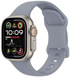 Resim Gpack Apple Watch Ultra 2 ile Uyumlu Silikon Kordon Kayış, Lavanta Grisi 