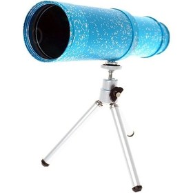 Resim 50x50 Panda Metal Gövde Tek Gözle Büyük Mercek Korsan Dürbün Mavi 