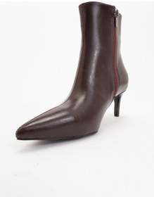 Resim Luvishoes Luvi Shoes Noya Bordo Cilt Sivri Burun Kadın İnce Topuklu Bot Bordo 