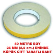 Resim Çift taraflı köpük bant 50 m. uzunluk (25 mm-2,5 cm) eninde 