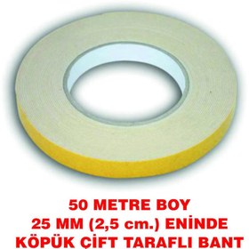 Resim Çift taraflı köpük bant 50 m. uzunluk (25 mm-2,5 cm) eninde 