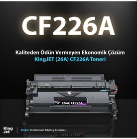 Resim Kingjet Hp Uyumlu 26a Cf226a Standart Kapasiteli 4'lü Paket Çipli Uyumlu Toneri 