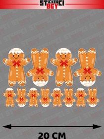 Resim STİCKERCI BEY YENİ YIL - YILBAŞI - KARDAN ADAM - NOEL BABA - KAR TANESİ ARMA FOSFOR STİCKER SETİ 