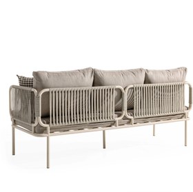 Resim Berlin Krem Üçlü Oturma Grubu 