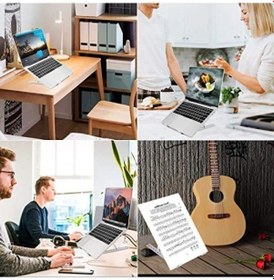 Resim Katlanır Aluminyum Dizüstü Bilgisayar Standı, Gümüş 
