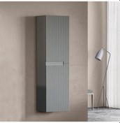 Resim Orka Moonlight 40 Cm Mdf Mat Gri Banyo Boy Dolabı Gri 